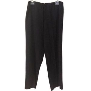 BODEN SIZE 12R NAVY BLUE CREPE DRAWSTRING WIDE LEG PANTS VISCOSE WOOLBLEND